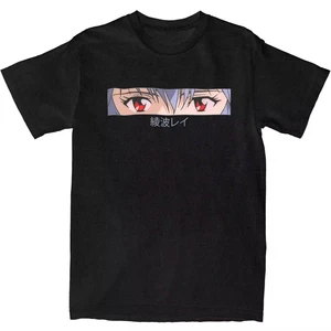 King Ayanami Eyes of Men Anime Manga T-Shirts, Evanglions, Cotton T, short-sleeved T-shirt, the neck, vintage, new arrival 10 Main Sales Evangelion Shirt - №9