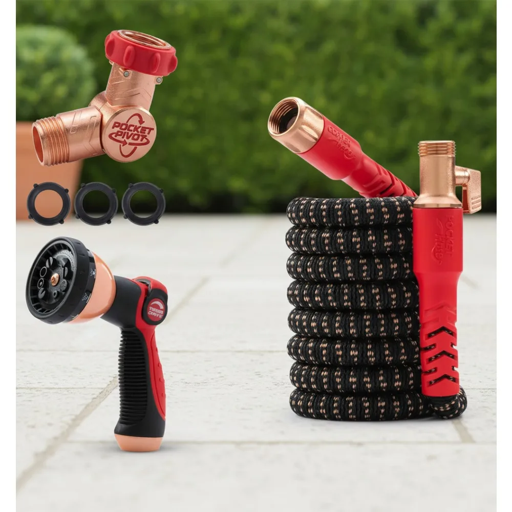 

Expandable Garden Hose 25FT with 360° Swivel, Anti-Kink & Anti-Burst Design, Lead-Free for Safe Watering