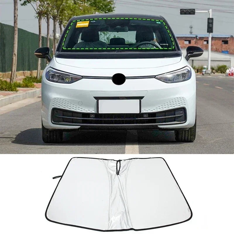 

For Volkswagen ID.3 2019-2024 Silver Tape Car Front Windshield Anti-UV Sunshade Interior Car Accessories