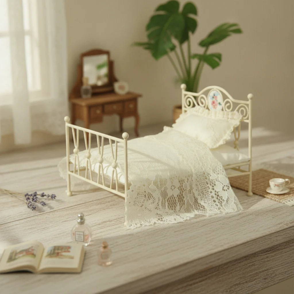 Bedding - Lit miniature en métal orné avec