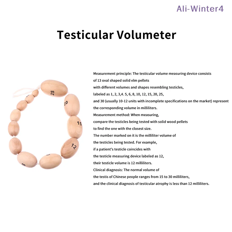 

【Winter4】12 Size Wooden Orchidometer Testis Volume Meter Testis Volume Measurement For Testis Size Measure Male Tanner Stage
