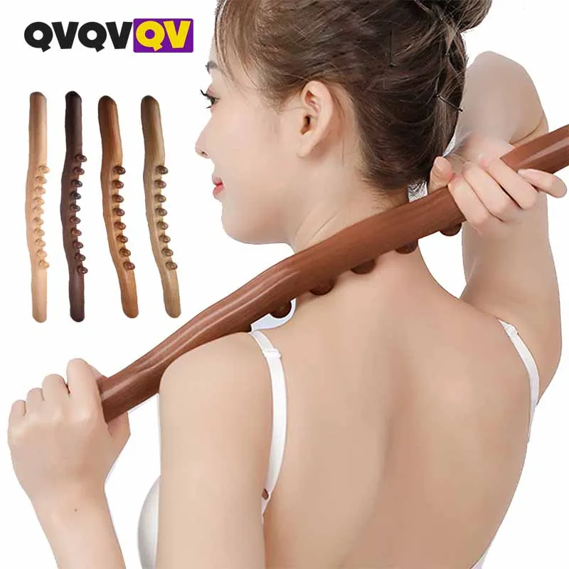 

1Pcs Natural Wood Guasha Scraping Stick For Back Shoulder Neck Waist Leg Physical Pressure Point Massage Tools Health Care Tool