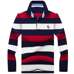 New Autumn winter polo shirt High quality brand cotton men's polo shirt Business casual striped Solid shirt polo men clothing