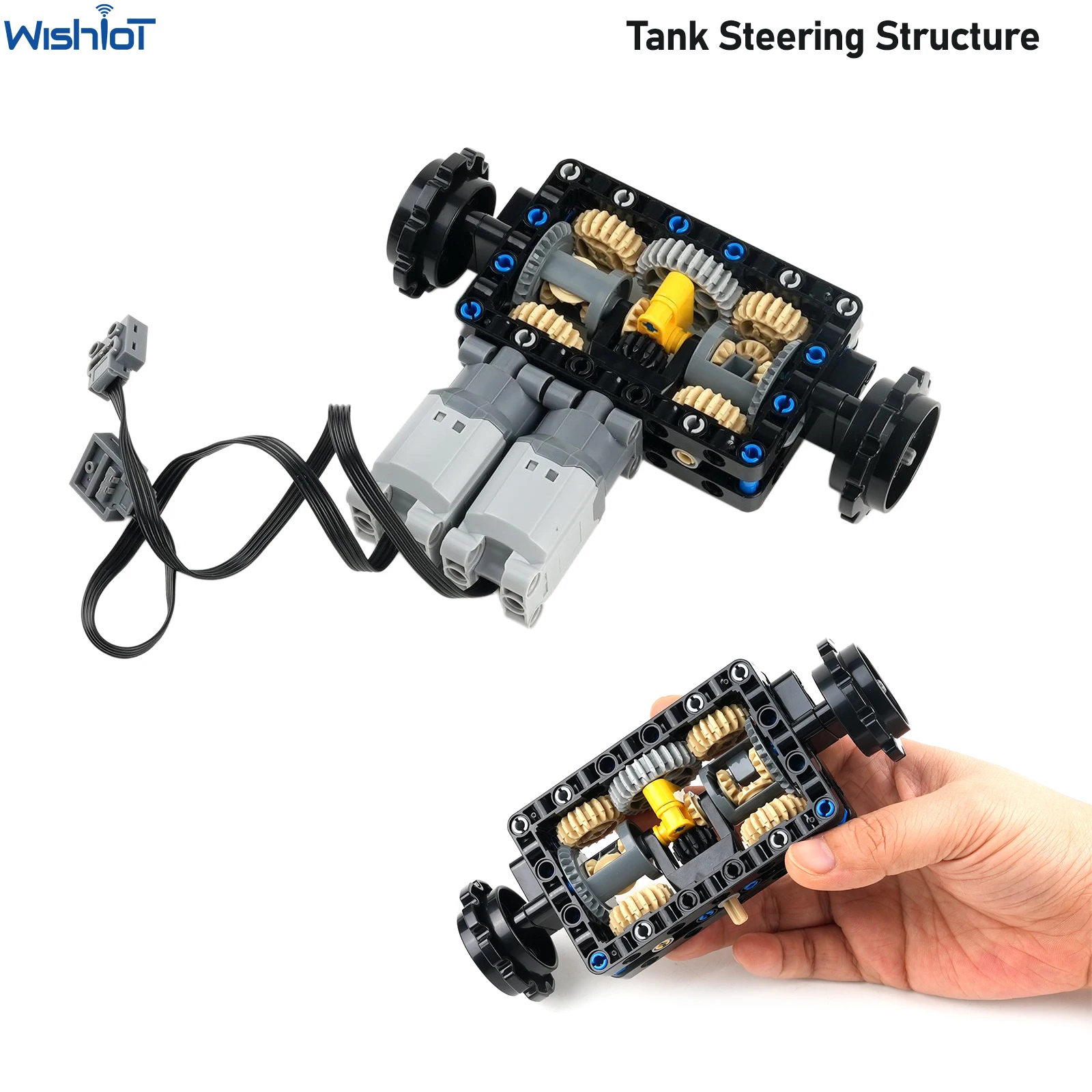

MOC-19788 Tank Steering Structure Gear Differential Hole Arm Beam Assembly Power Motor Control Small Particle Building Blocks