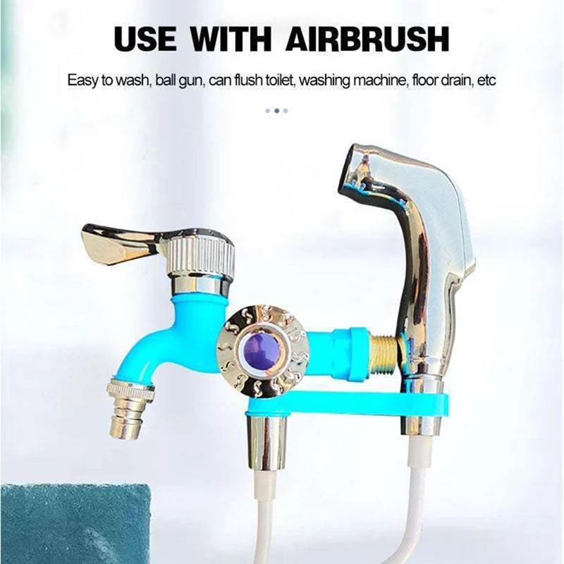 1/2Inch Universal Interface Faucet Double Outlet Dual Control Water Tap Home Bathroom Hose Irrigation Connector