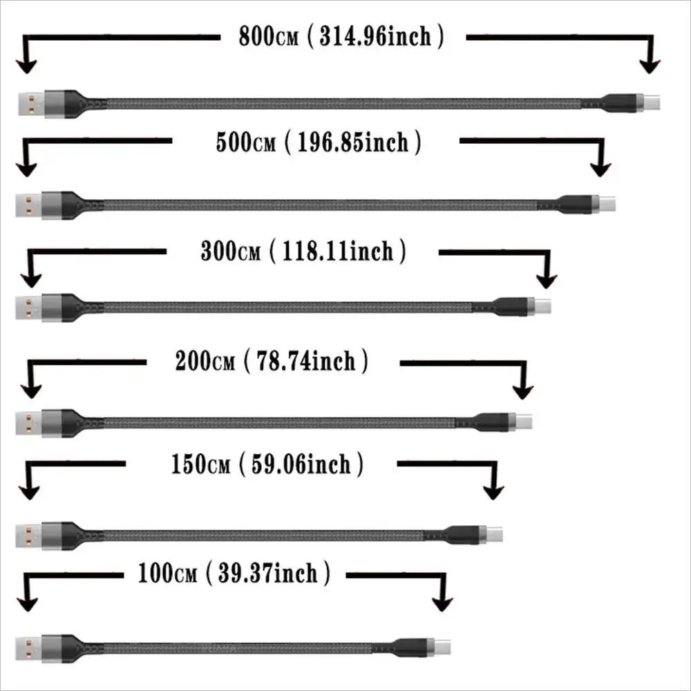High Speed Weave USB TYPE C Cable Red/Black 6A Fast Charge Cable Extend Length USB C Charging Cable Universal