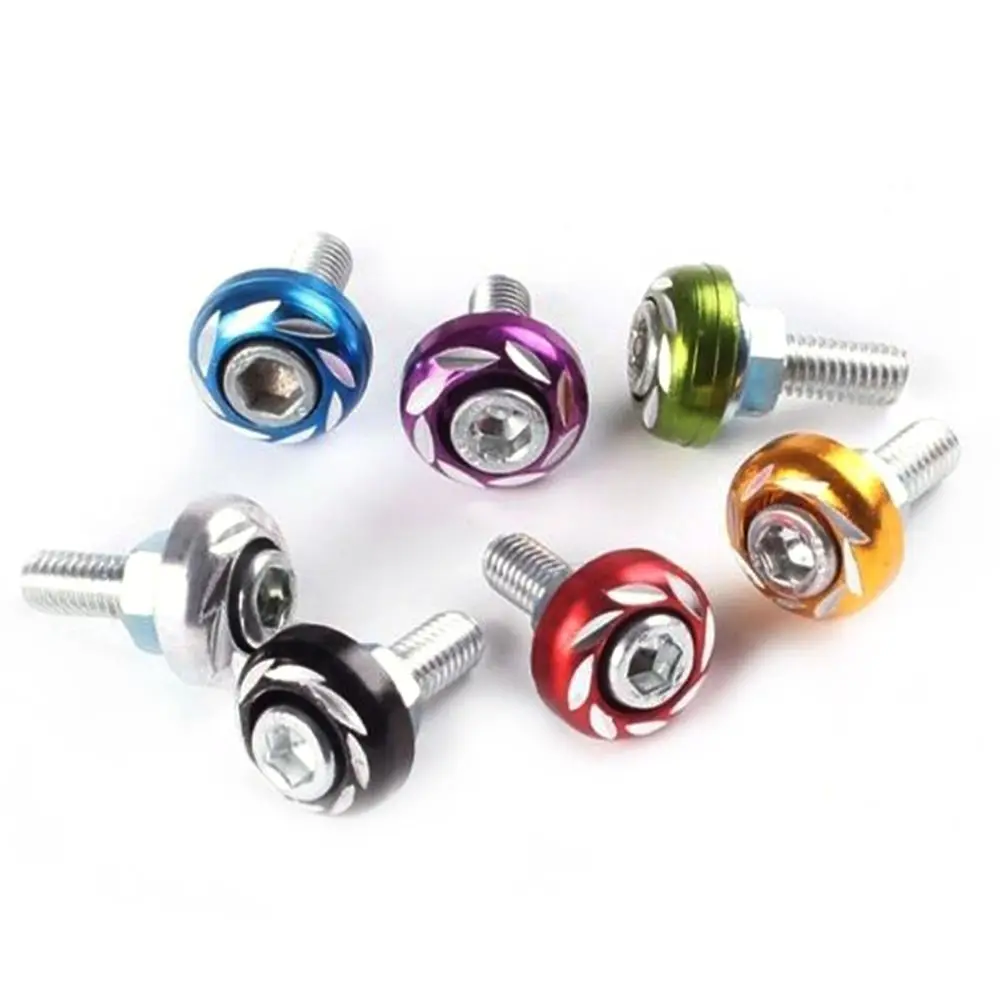 Alloy Motorcycle Screw Nut Portable Cover Shell Universal License Plate Screw 7Colors Coverset Motorcycle Color Plate Screw