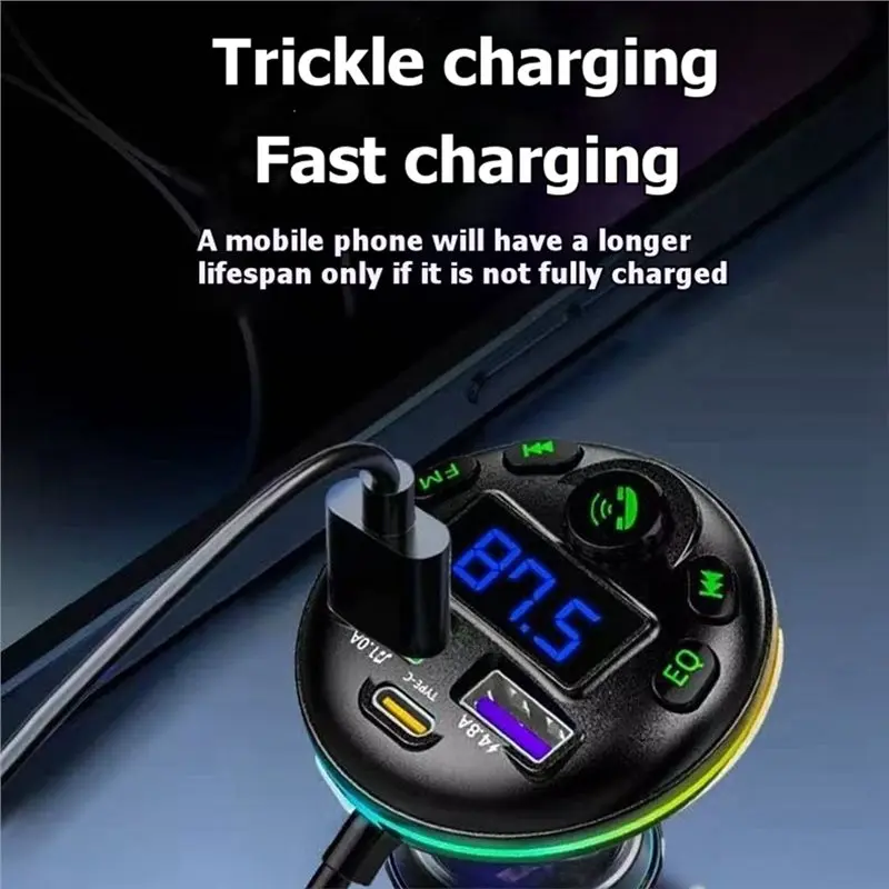 ABGI 18W Fast Car 6-Port Expansion, Front & Rear Simultaneous Charging, Type-C USB, for Family Travel