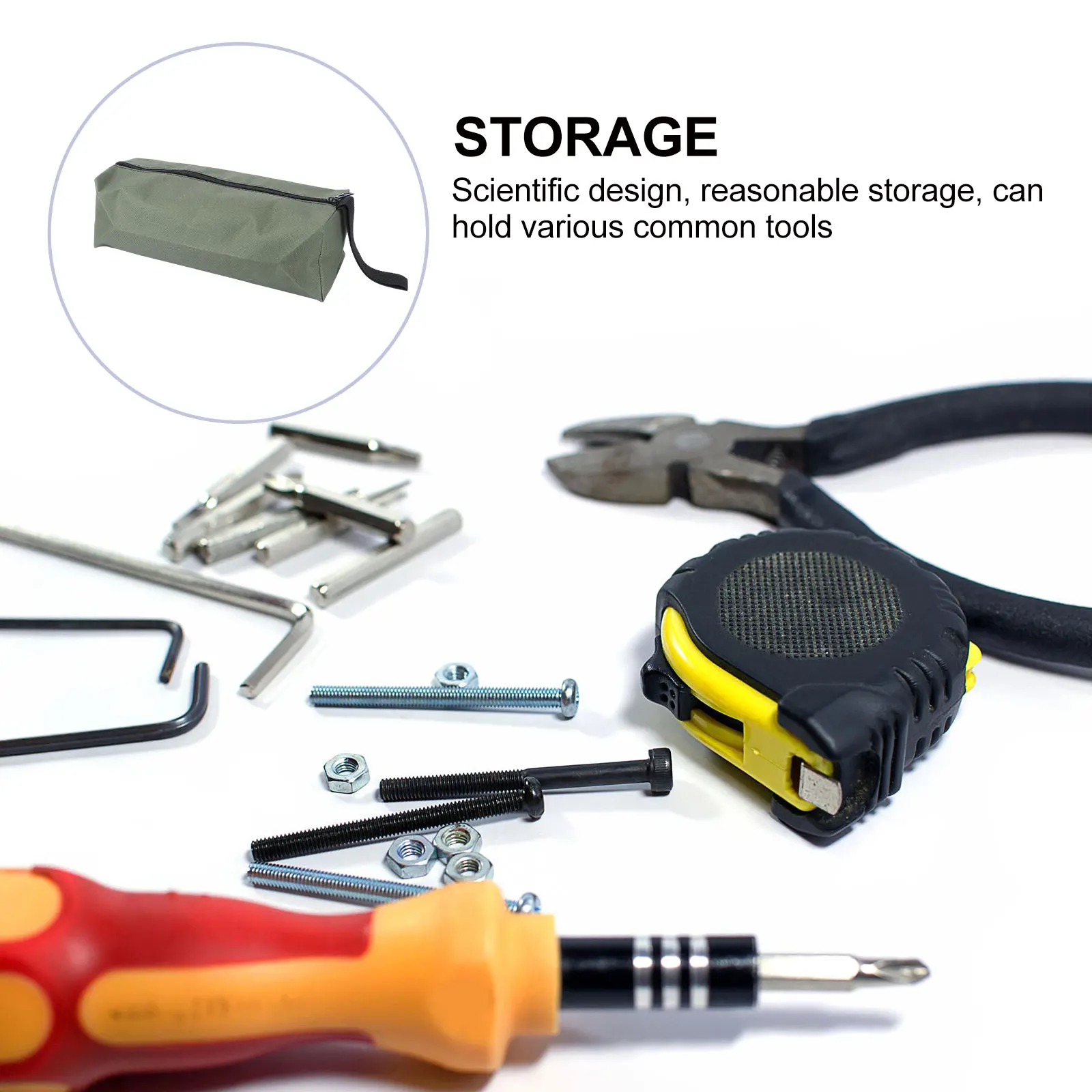 

Waterproof Tool Large Capacity Tools Bag Oxford Cloth Storage Large Capacity Tools Plumber Portable Zipper Bag Durable Four