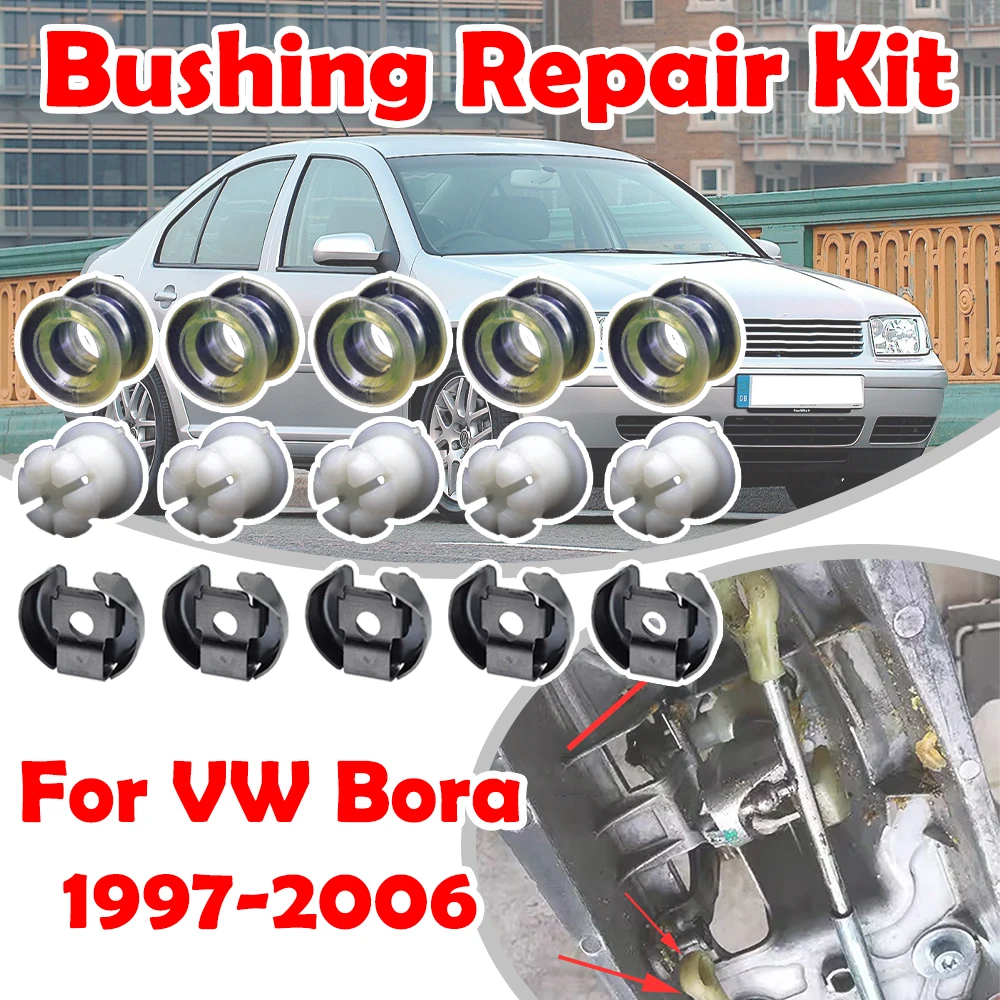 

Manual Gear Shift Lever Cable Bushing Fix Kit For VW Bora Gearbox Selector End Linkage Rubber Sleeve Clip 1997 1998 1999 -2006