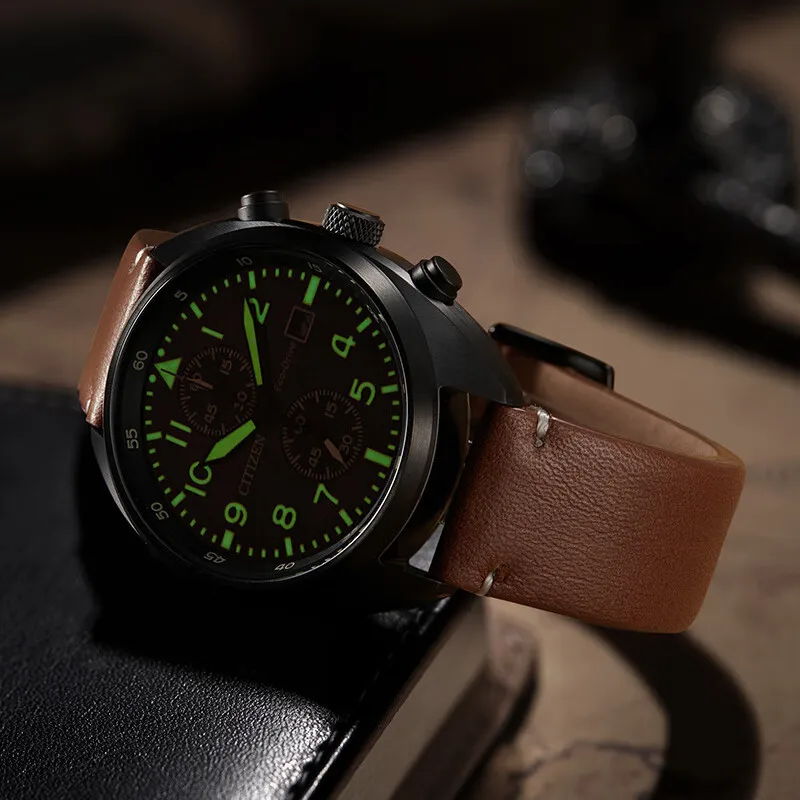 CITIZEN Original Chronograph Watch Men\'s Watch Japanese Eco Drive Waterproof Fashion Luminous CA7045-14E Business Watch