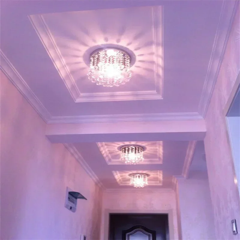 Luxury E14 Crystal Living Room Foyer  Home Lights Lustre Fixtures Restaurant Luminarias Ceiling Light