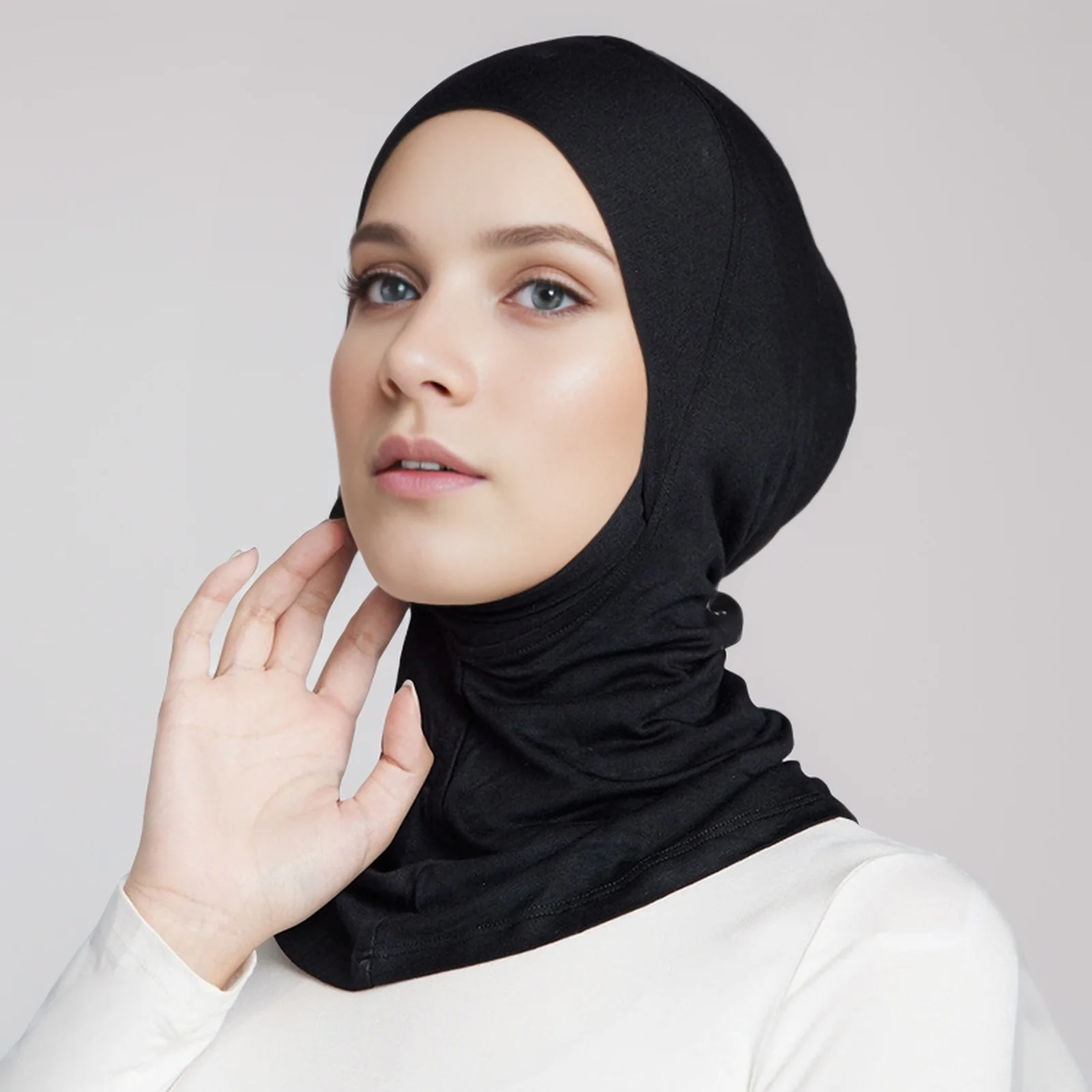 Full Coverage Undercap Inner Scarf Stretchy Cotton Jersey Underscarf For Women Fashion Muslim Plain Hijab