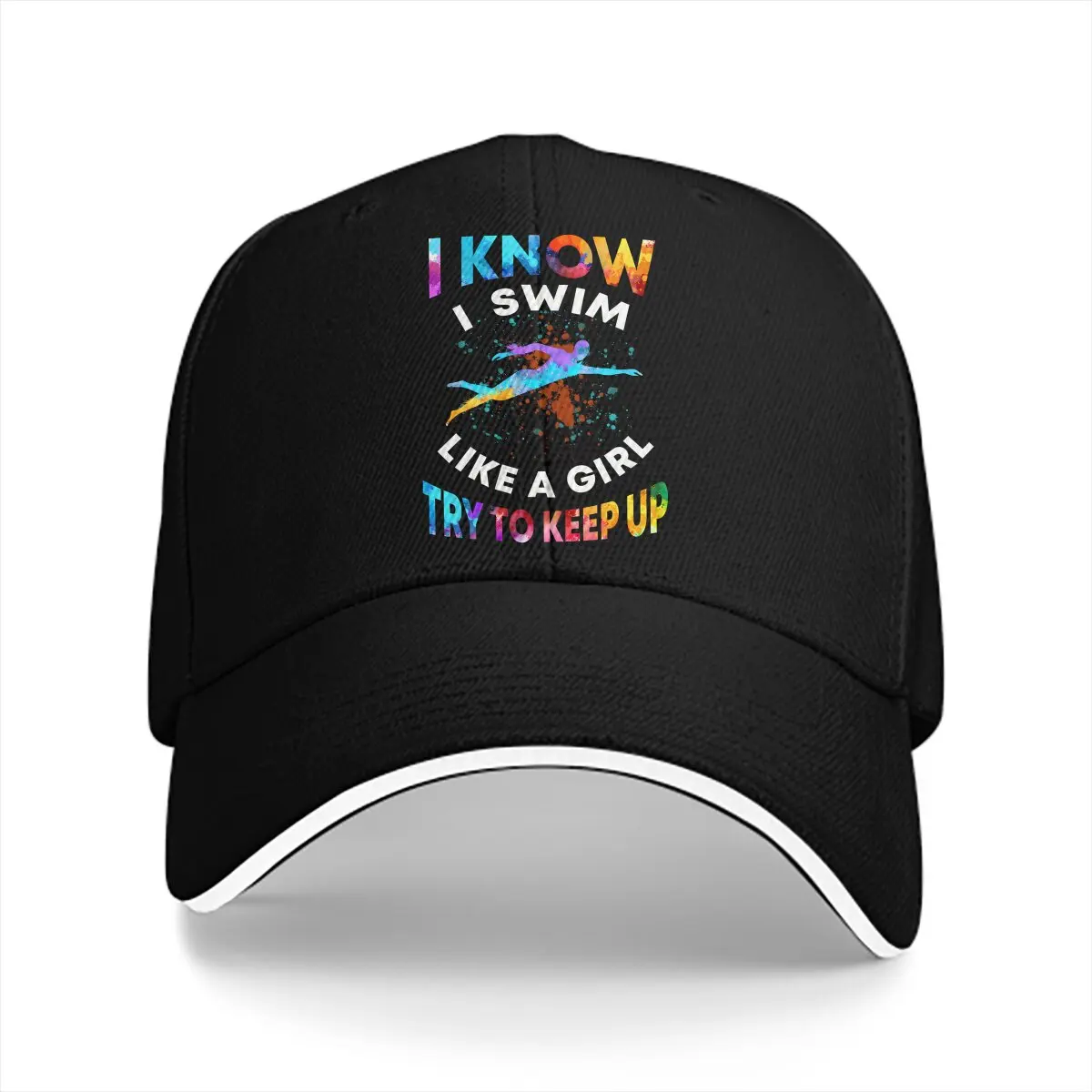 Pure Color Dad Hats Swimming I Swim Like A Girl Hat Sun Visor Baseball Caps Swim Swimming Sports Peaked Cap