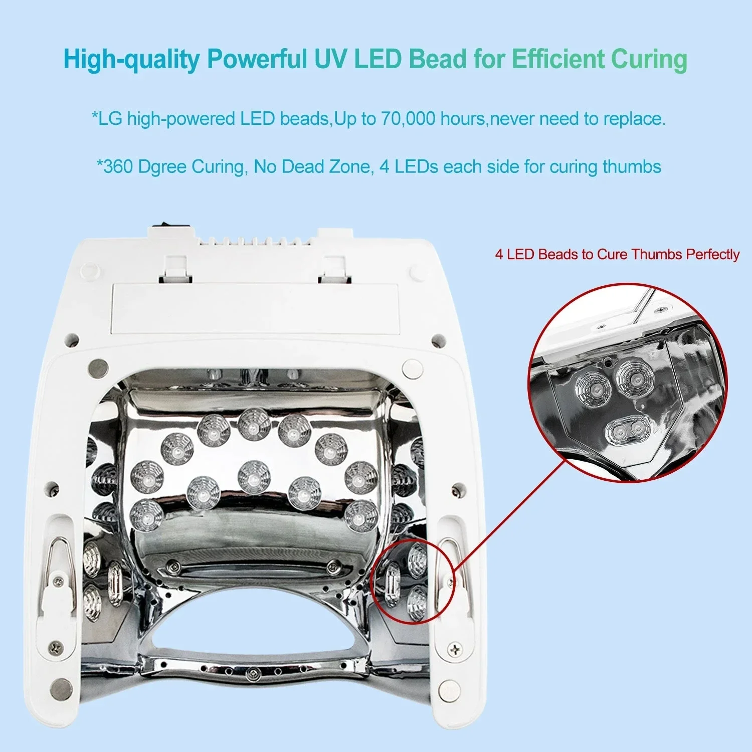 مصباح أظافر LED لاسلكي محمول ، مصباح الأشعة فوق البنفسجية لعلاج جميع طلاء الأظافر الجل ، ضوء فني للعناية بالأظافر الاحترافية