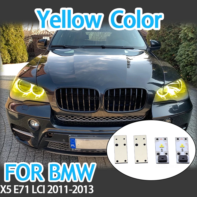 Yellow Headlight LED Ballast Insert DRL Daytime Running Light Board Angel Eyes for BMW X5 E70 LCI 2011 2012 2013 63117263051