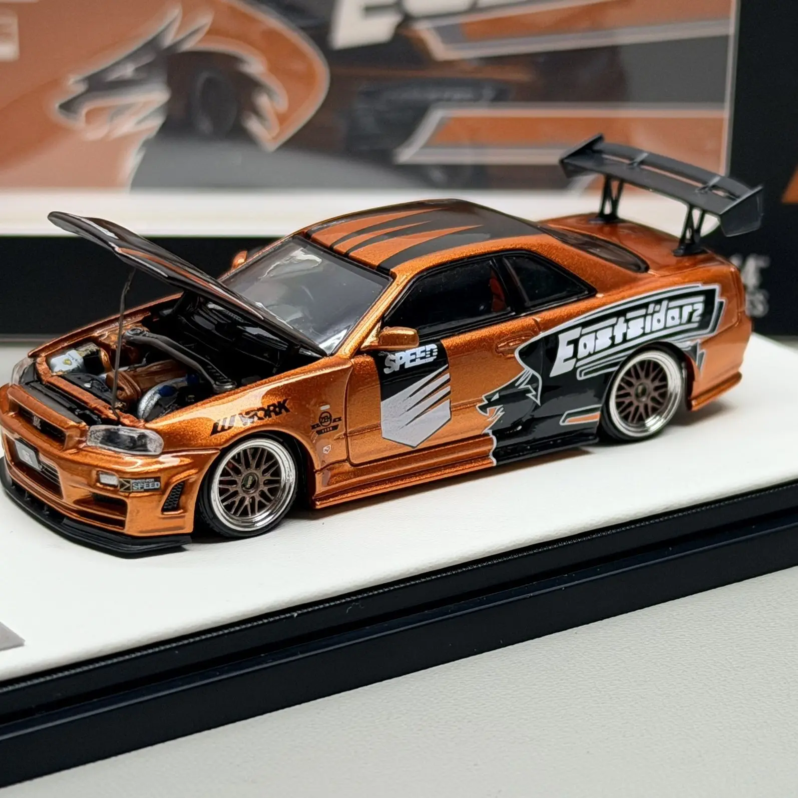 TM 1:64 GTR R34 Skyline, Coche de Aleación Fundida a Presión, Modelo de Coche en Miniatura a Escala para Colección o Regalo
