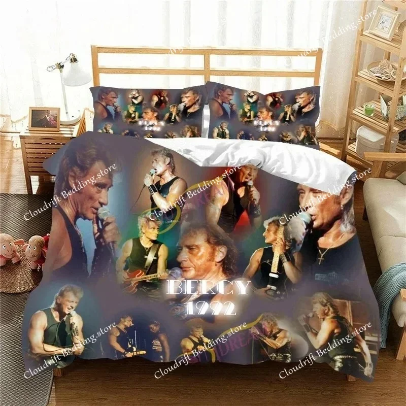 

France Rock Singer J-Johnny H-Hallyday Bedding Set Single Twin Full Queen King Size Bed Set Aldult Kid Bedroom Duvet Cover Sets0