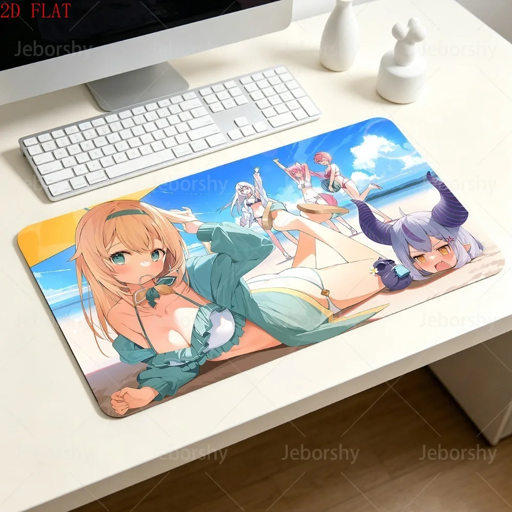 Anime Mouse Pad Gamer XXL Keyboard Table Mat Blonde Hair Beach Swim V Sign Anime Girl Multi Scene Office Gaming Home Desk Mat