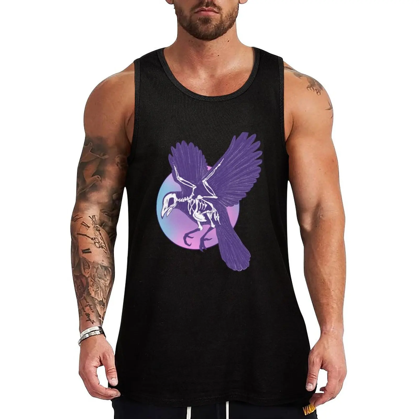 Crow skeleton and moon Tank Top sports clothes for men bodybuilding t-shirt gym accessories men