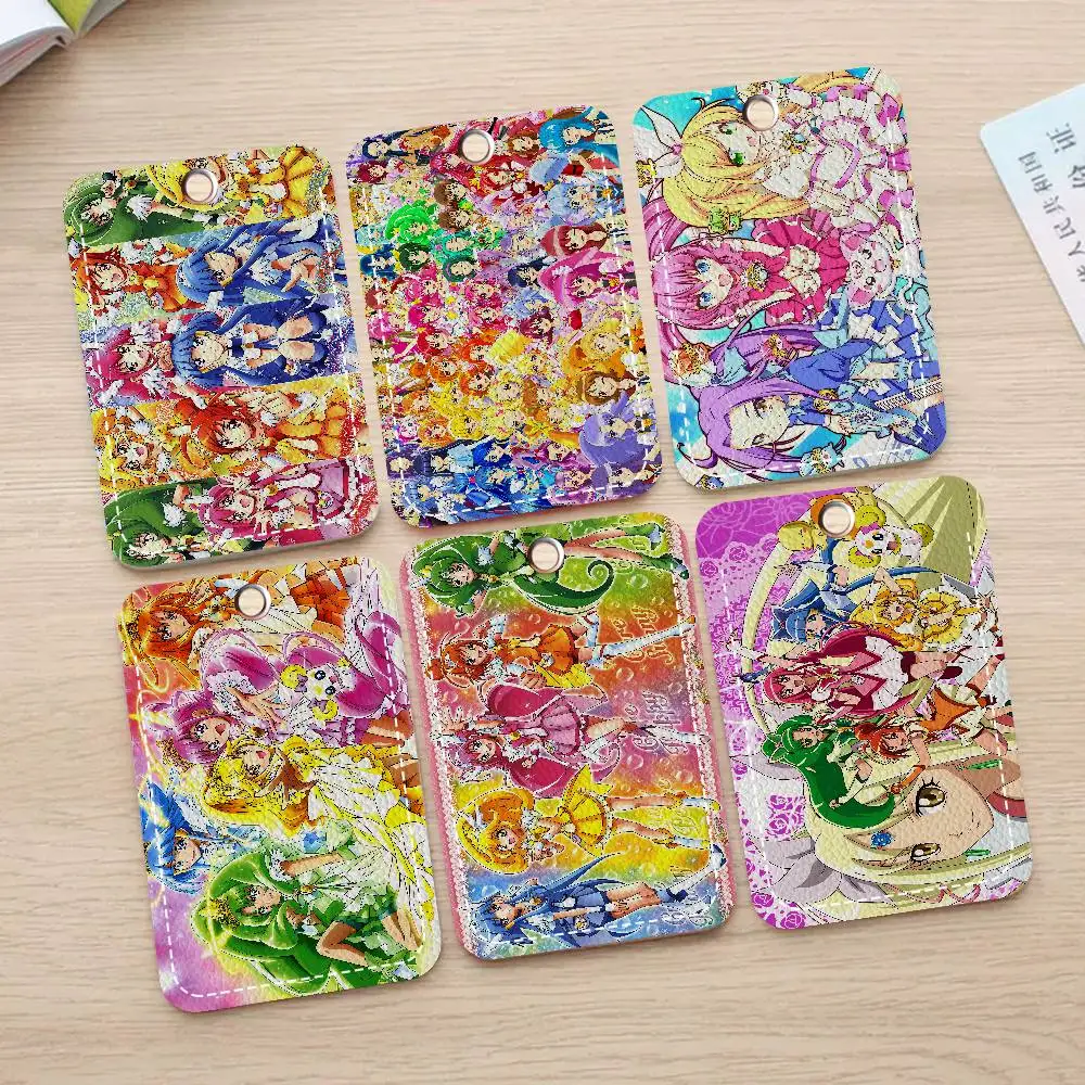 

Smile P-Precure Cute Rectangle Keychain Card Holder, Badge Credit Card Holder, Student ID Card Holder, Bus Cards Cover
