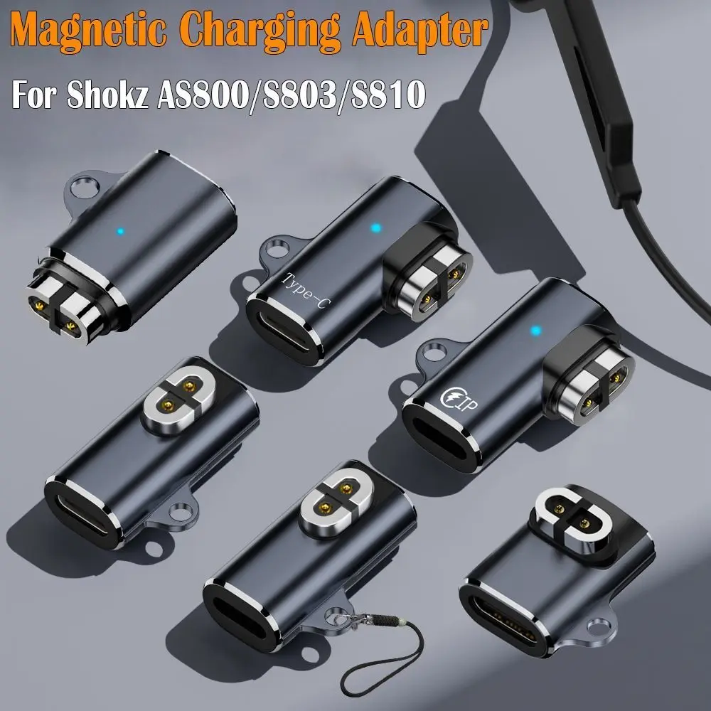 Bone Conduction Headphone Charging Adapter LED Indicator Aluminium Alloy Magnetic Charger Stable for Shokz AS800/S803/S810/AS700