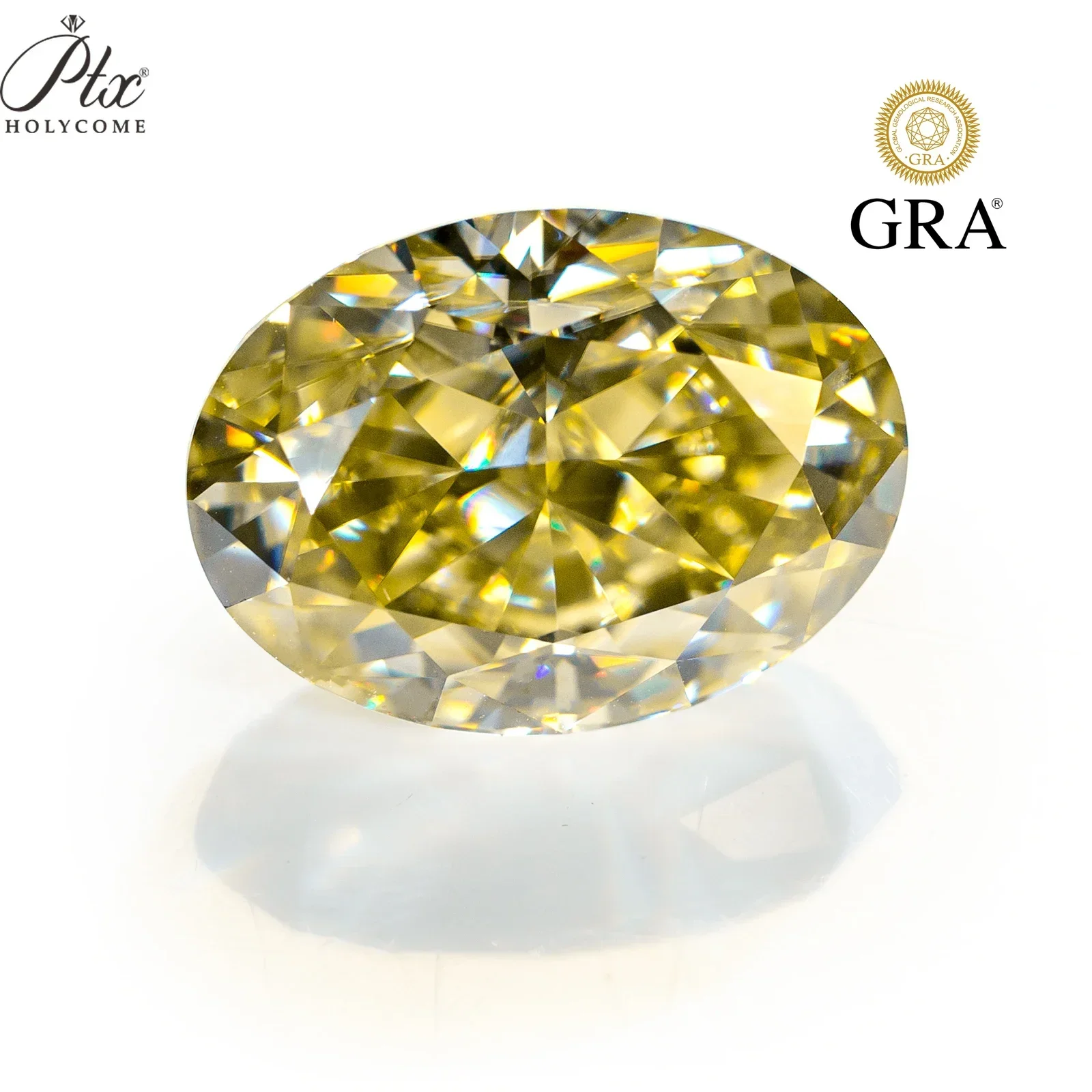 PTX 100% Moissanite Yellow Color GRA Certificated Oval Cut Loose Gemstone Moissanite Accept Custom News Free Shipping Jewelry