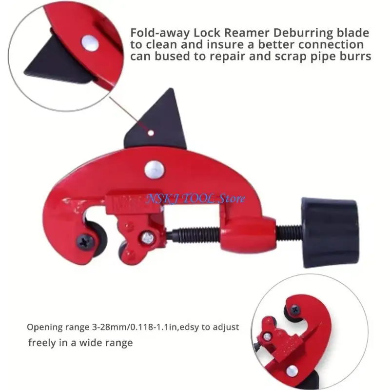 قاطع أنابيب سبائك الألومنيوم الفعال L8RC لقطع الأنابيب المعدنية المختلفة بسهولة وراحة لمهام السباكة الاحترافية #4