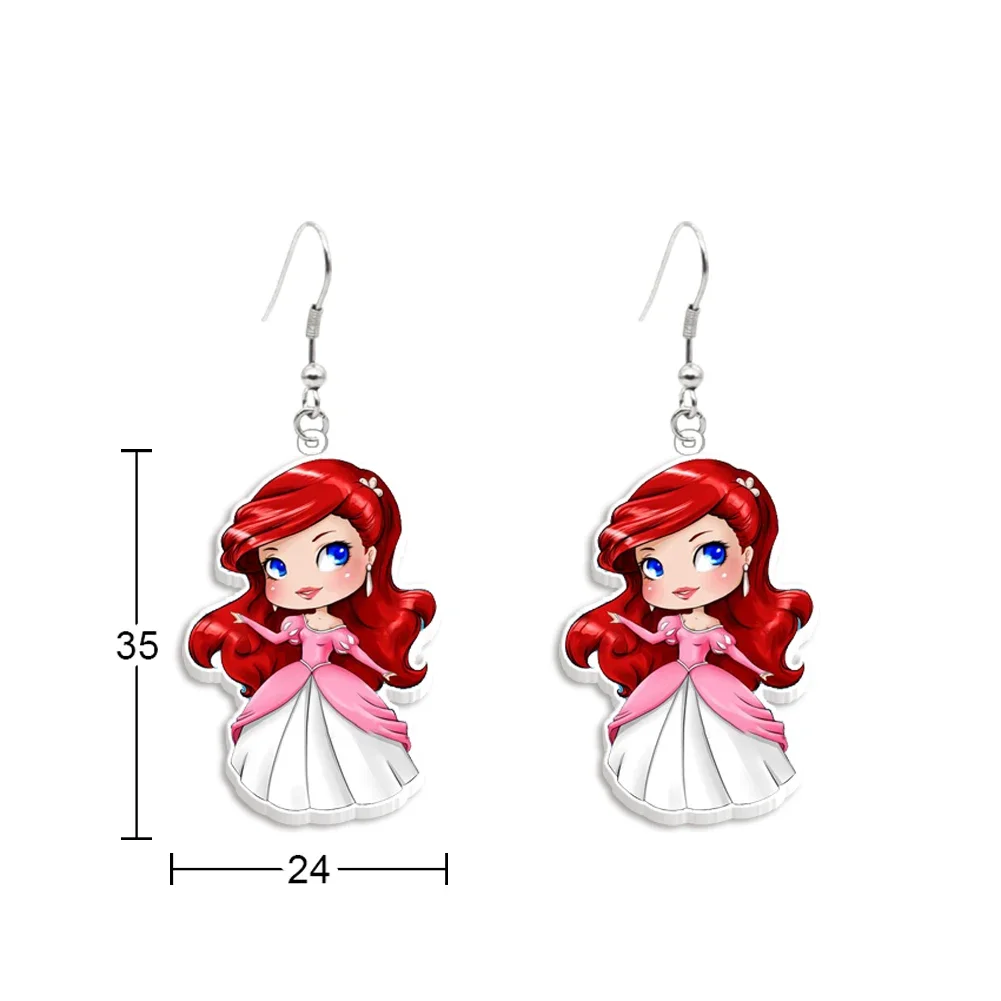 Boucles d'oreilles Disney en acrylique pour femme, Elsa, Merida, Pepper, Princess Figure, Rick Stud, Girl Jewelry, Cute Gift