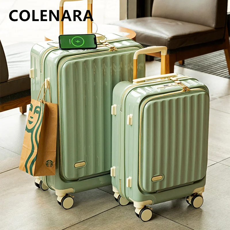 COLENARA Travel Luggage Front Opening Boarding Case Laptop Trolley Case 20