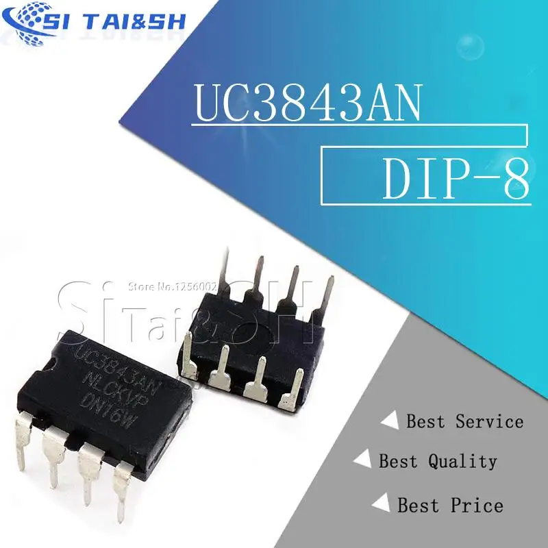 

10 шт. UC3843AN DIP8 UC3843A DIP UC3843 3843AN DIP-8 UC3843B UC3843 Новый и оригинальный IC