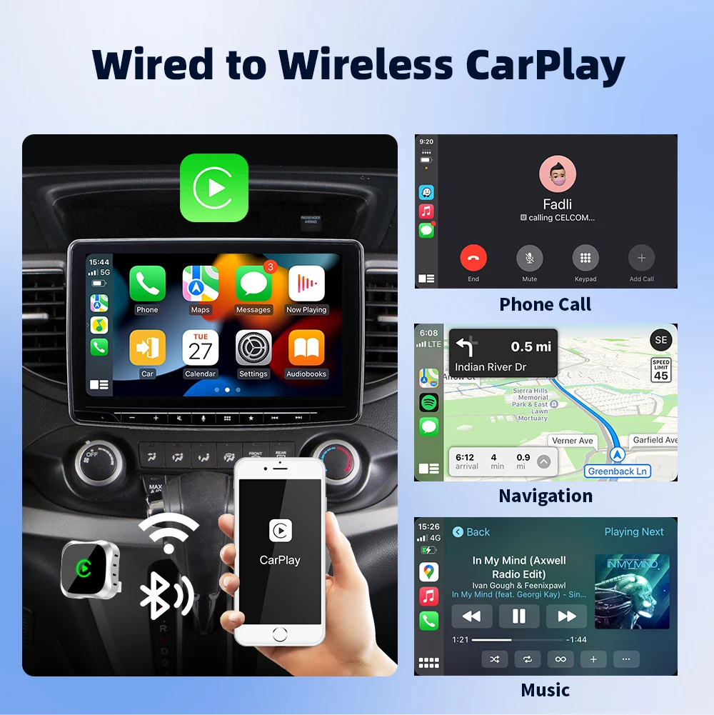 Беспроводной адаптер Carplay Dongle 2в1 Android Auto AI Smart Box для Toyota Honda Volkswagen Dodge автомобильные интеллектуальные проводные системы