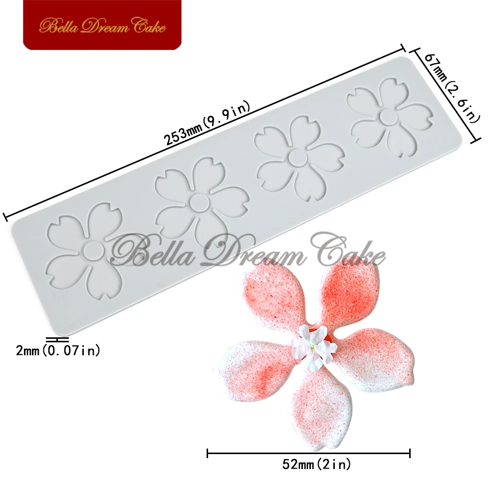 3D Cherry Blossoms Design Tuille Silicone Lace Mat DIY Sugar Chocolate Mold Isomalt Baking Mold Cake Decorating Tools Bakeware