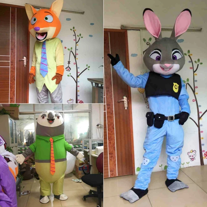 Cartoon Zootopia Cosplay Judy Rabbit Costume Mascot Set Adult Clothing Commercial Activity Advertising Costumes Christmas Gifts