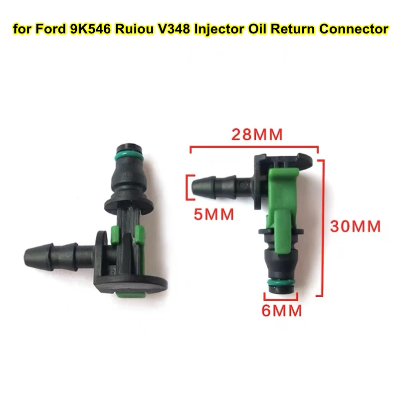 

10PCS for Ford Jiangling Ruiou V348 Common Rail Diesel Injector Oil Return Joint Two-Way Connector L Shape Oil Return Pipe Plug