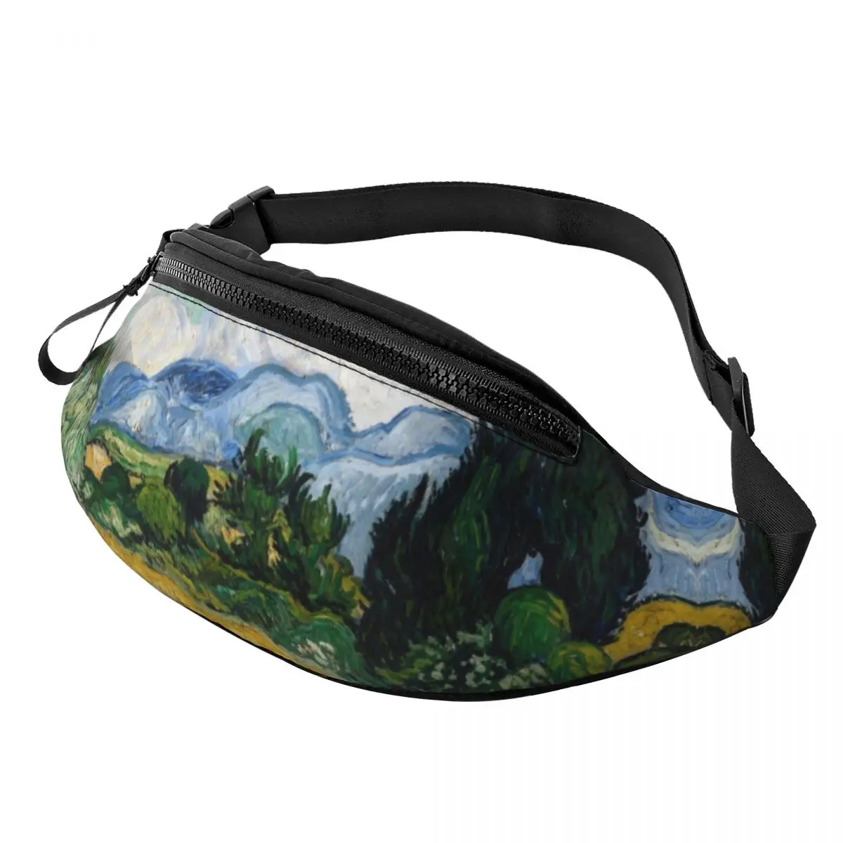 

Wheat Field With Cypresses Fanny Pack Men Women Fashion Vincent Van Gogh Crossbody Waist Bag for Running Phone Money Pouch