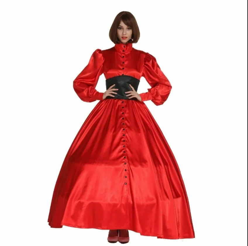 

brand new ! Custom Gothic Dress Vintage Red Satin Dress