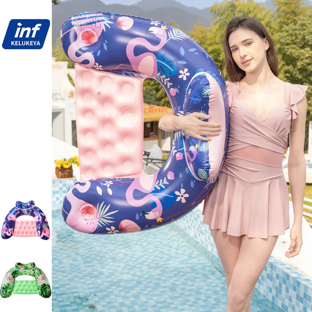 

Pool Rafts Inflatable Ride-ons Play Water Fun Fold PVC Sofa Inflate Lounge Chair Floating Summer Swimming Seaside Beach 95cm