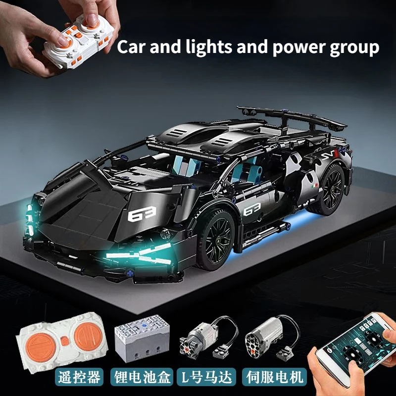 1280 PCS Technologie 1:14 Supercar bouwstenen Monteren baksteen auto speelgoed cadeaus voor jongens cadeaus voor kerstcadeaus - afbeelding 1