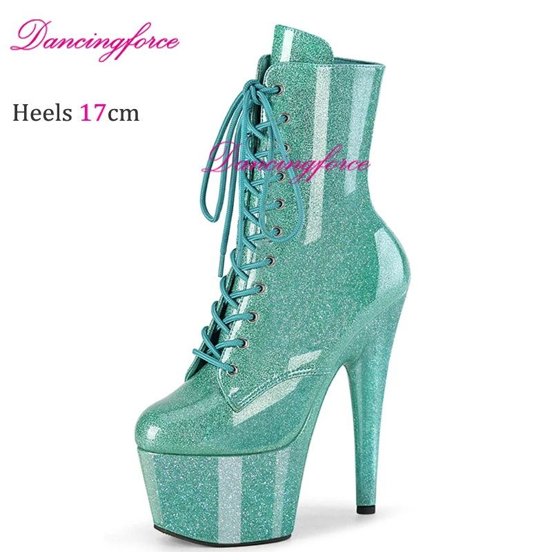 Sexy 17cm Heel Pole Dancing Boots Crystal GlitterStripper Exotic High Heels Platform Party Dress Shoes Women\' Ultra-high Shoes