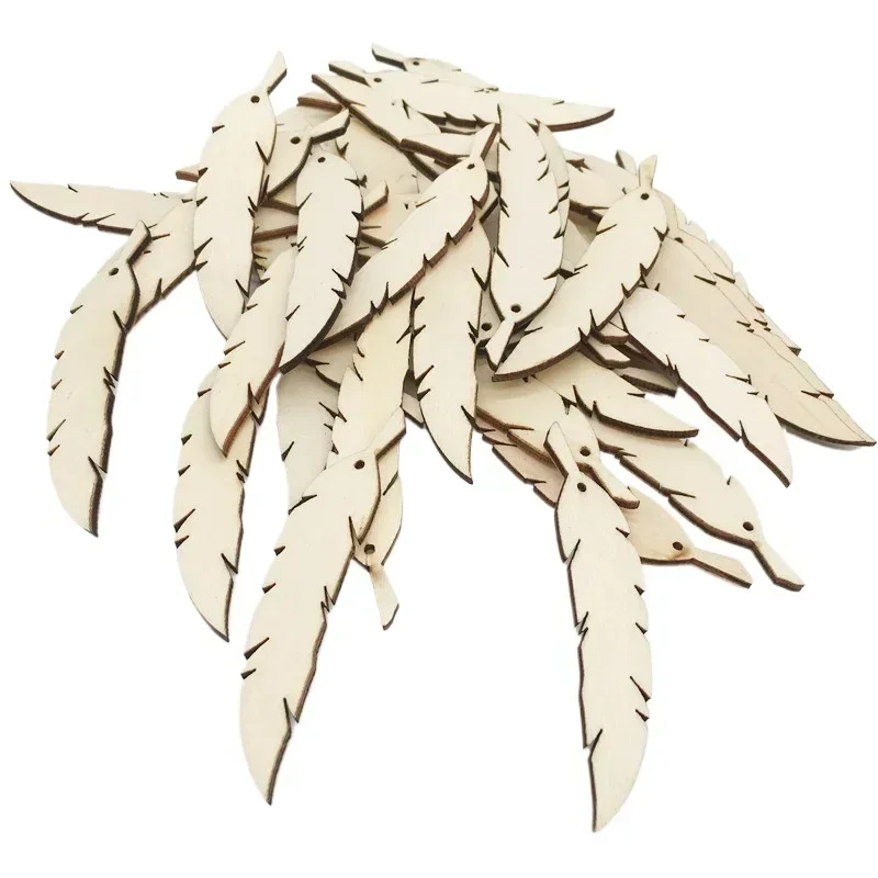 

50pcs Wooden Graffiti Wood Crafts Unfinished Wood Cutout Wooden Dream Catcher DIY Wooden Dream Catcher Wood Pendant