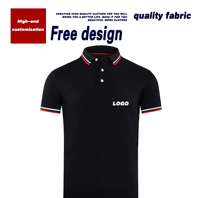 Summer overalls custom printed logo lapel POLO shirt custom embroidered overalls cultural shirt