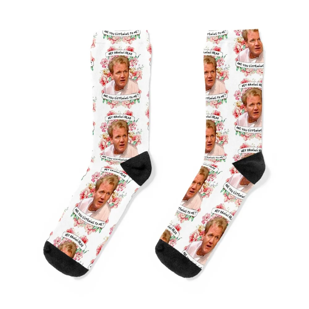 

Gordon Ramsey quote panini head updated Socks bright garter tennis Soccer Ladies Socks Men's