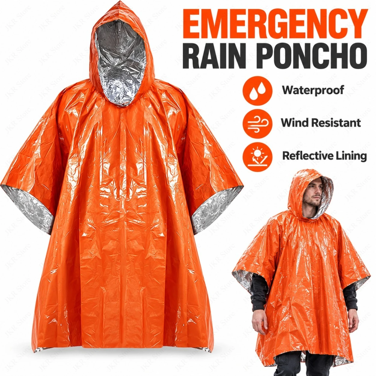 Poncho de Chuva de Emergência, - Emergency Poncho Rain avaliação e preço