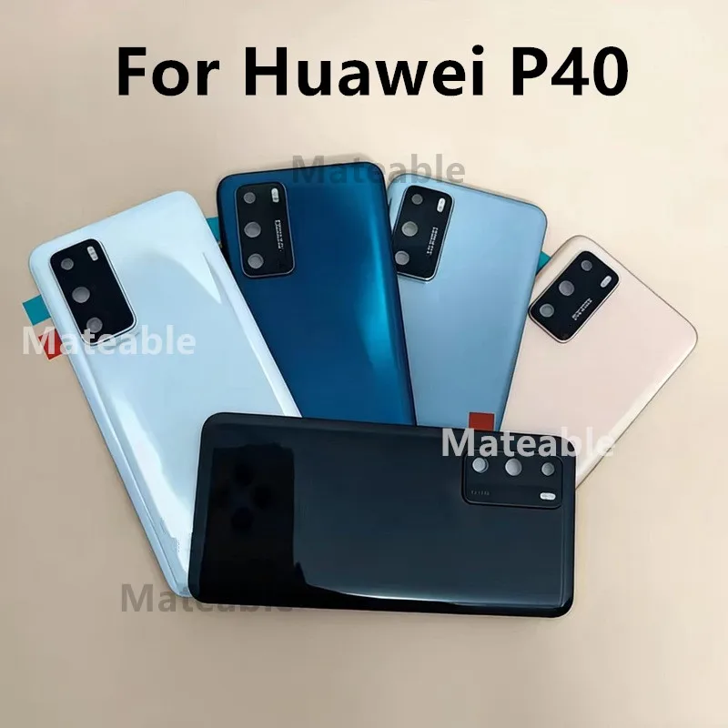 P 40 Back Cover For Huawei P40 Rear Housing Battery Glass Case Replace Phone Repair Spare Part + Camera Lens