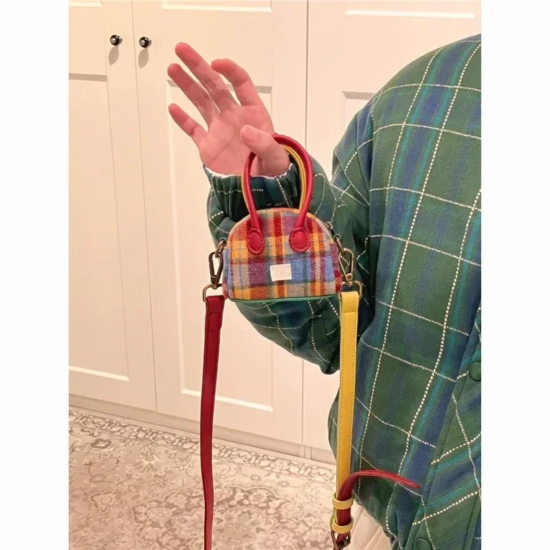 Sac à main à carreaux de Noël, mini sac pour écouteurs mignon, sac de changement de rouge à lèvres