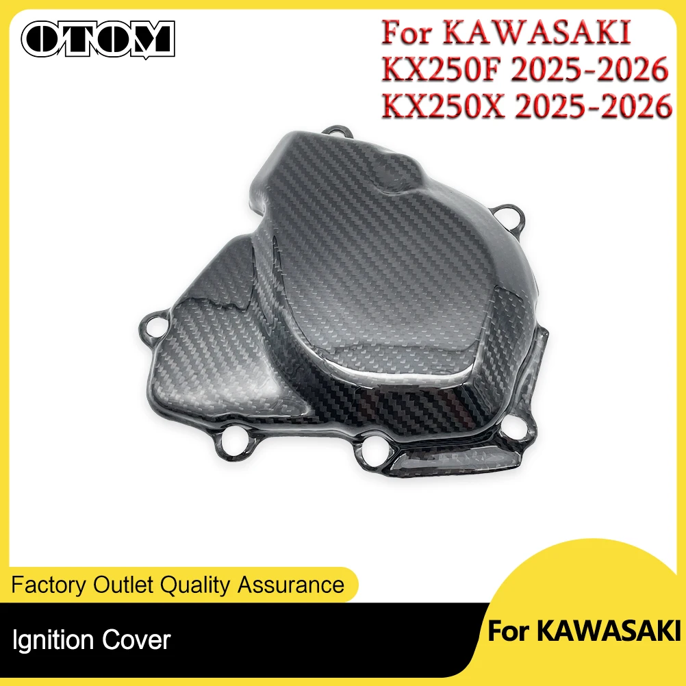 

OTOM New 2025-2026 For KAWASAKI KX250X KX250F Motor Stator Ignition Cover Guard Protector Carbon Fiber Motorcycle Accessories