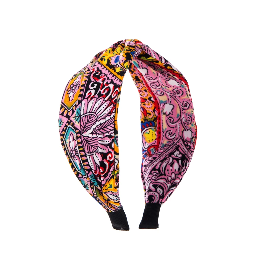 European and American Fashion Headbands, High-end Fabric Embroidery, Retro Pattern Hair Accessories, Wide And Simple Headbands