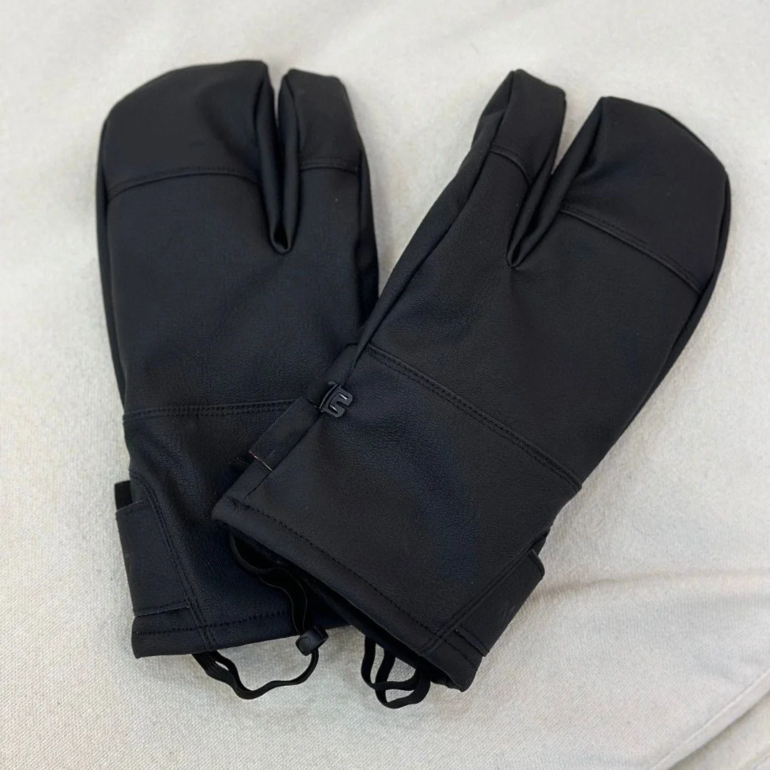 Sheepskin Three-Finger Ski Gloves Premium Minimalist Luxury Outdoor Ski/Snowboard Durable Fiber Warm Waterproof Goatskin Soft