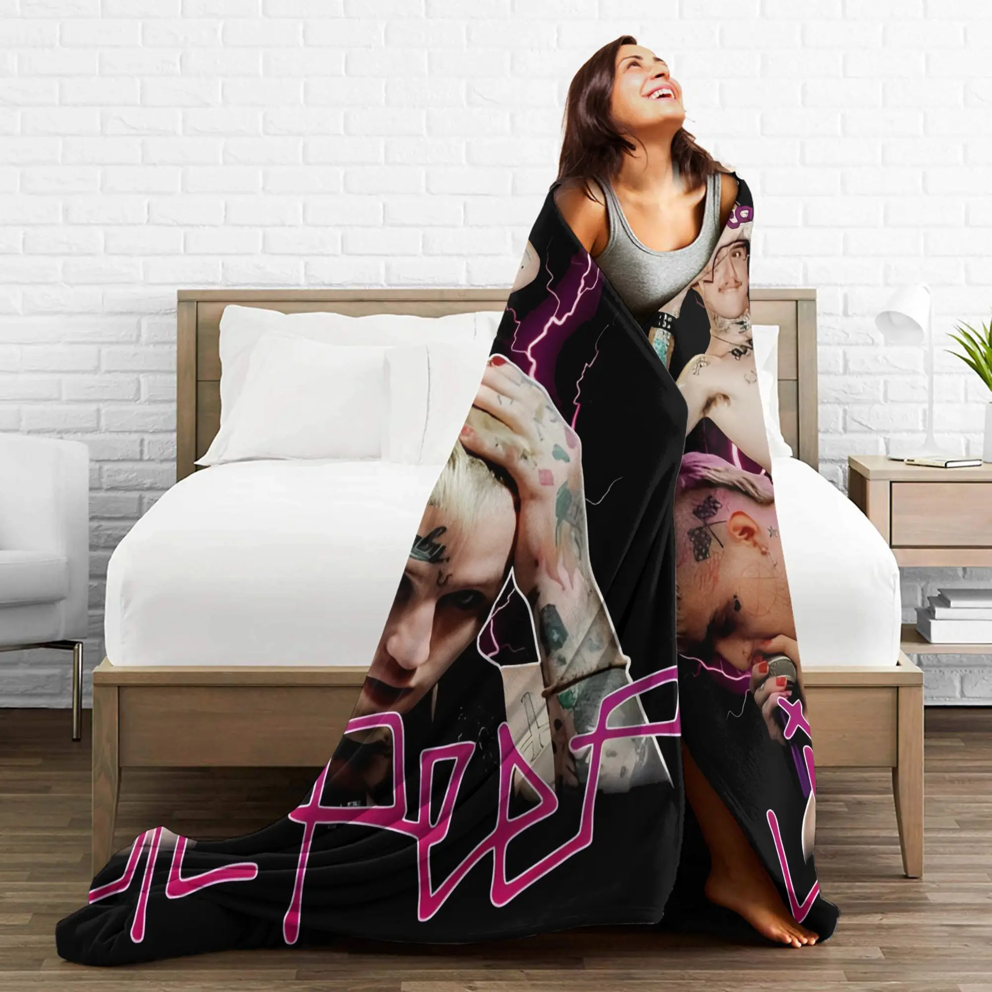 Lil Peep I Wish rapper singer  Blanket Multi-size Super Soft and Warm  Throw Blankets for Couch Sofa and Bed